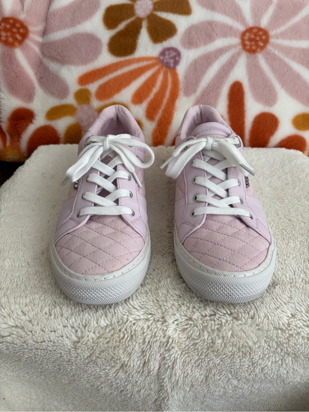 Guess Quilted Light Lavender and White Women's Sneakers